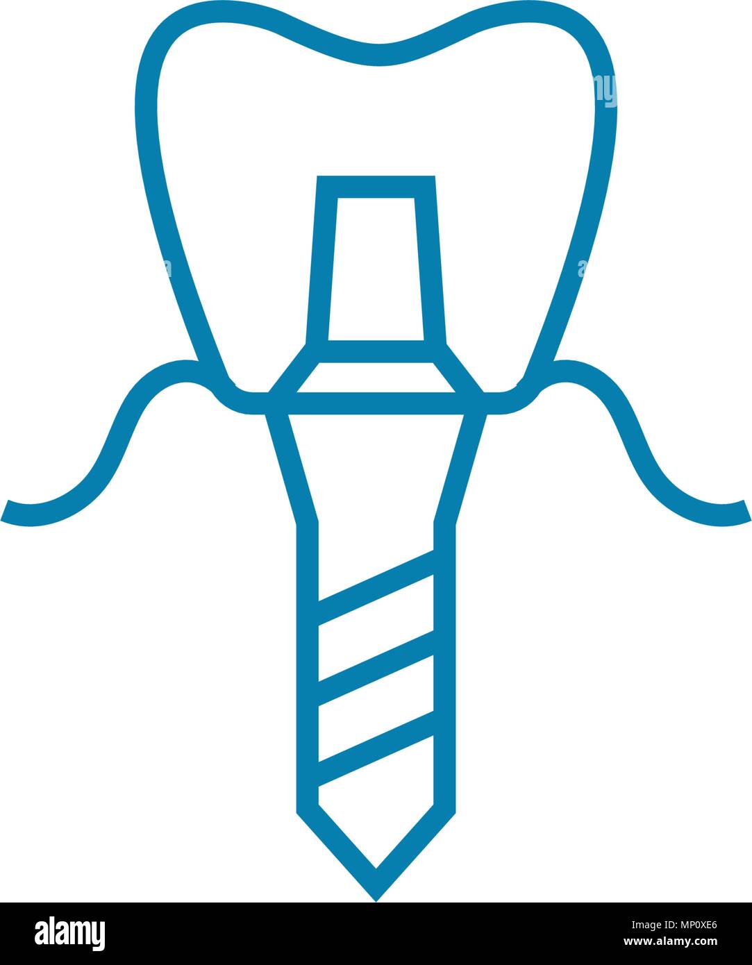 Dental prosthesis linear icon concept. Dental prosthesis line vector ...