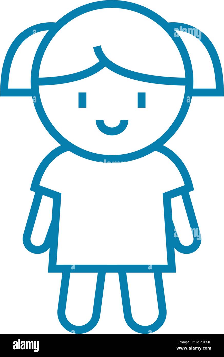 Doll linear icon concept. Doll line vector sign, symbol, illustration