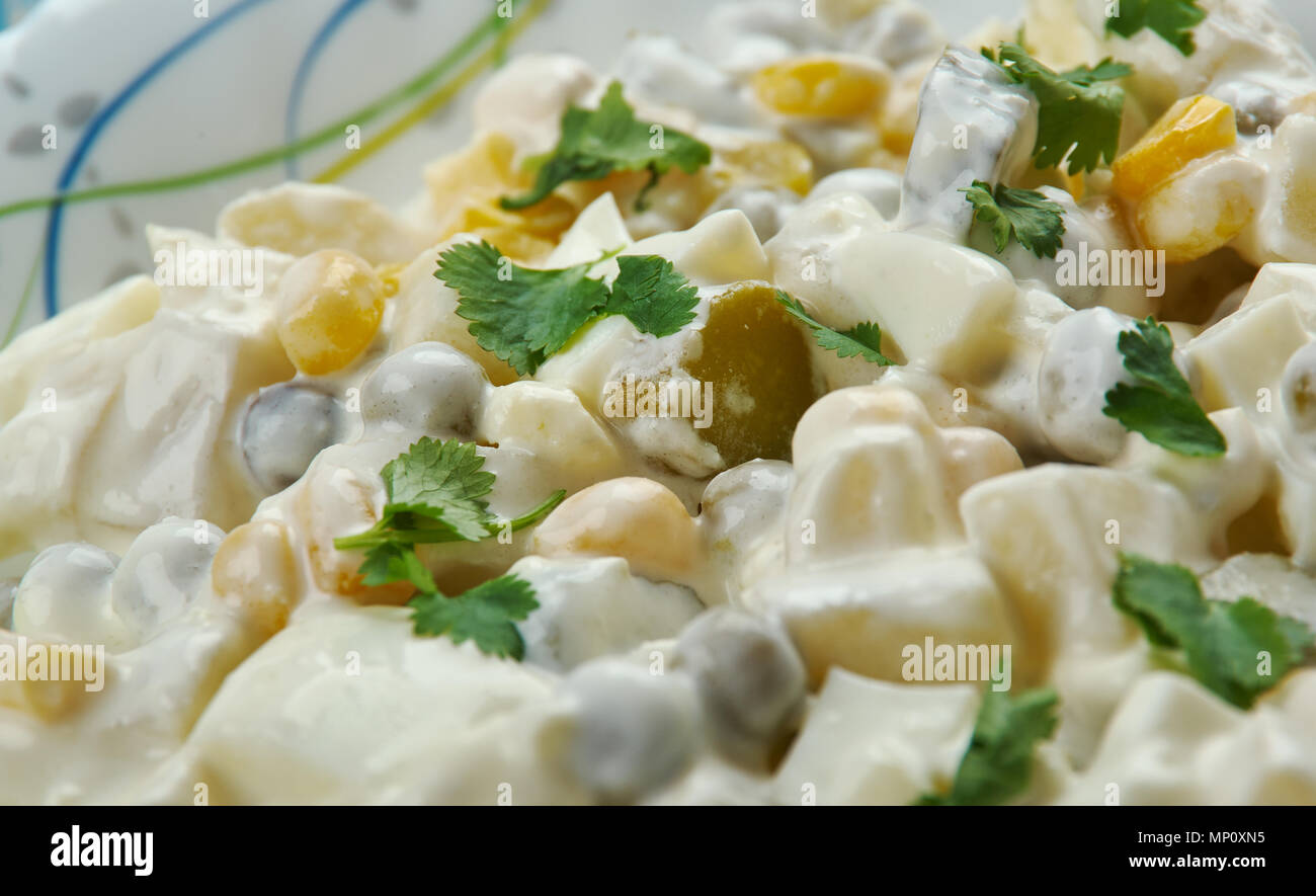 Salatka Jarzynowa - Traditional Polish vegetable salad Stock Photo - Alamy