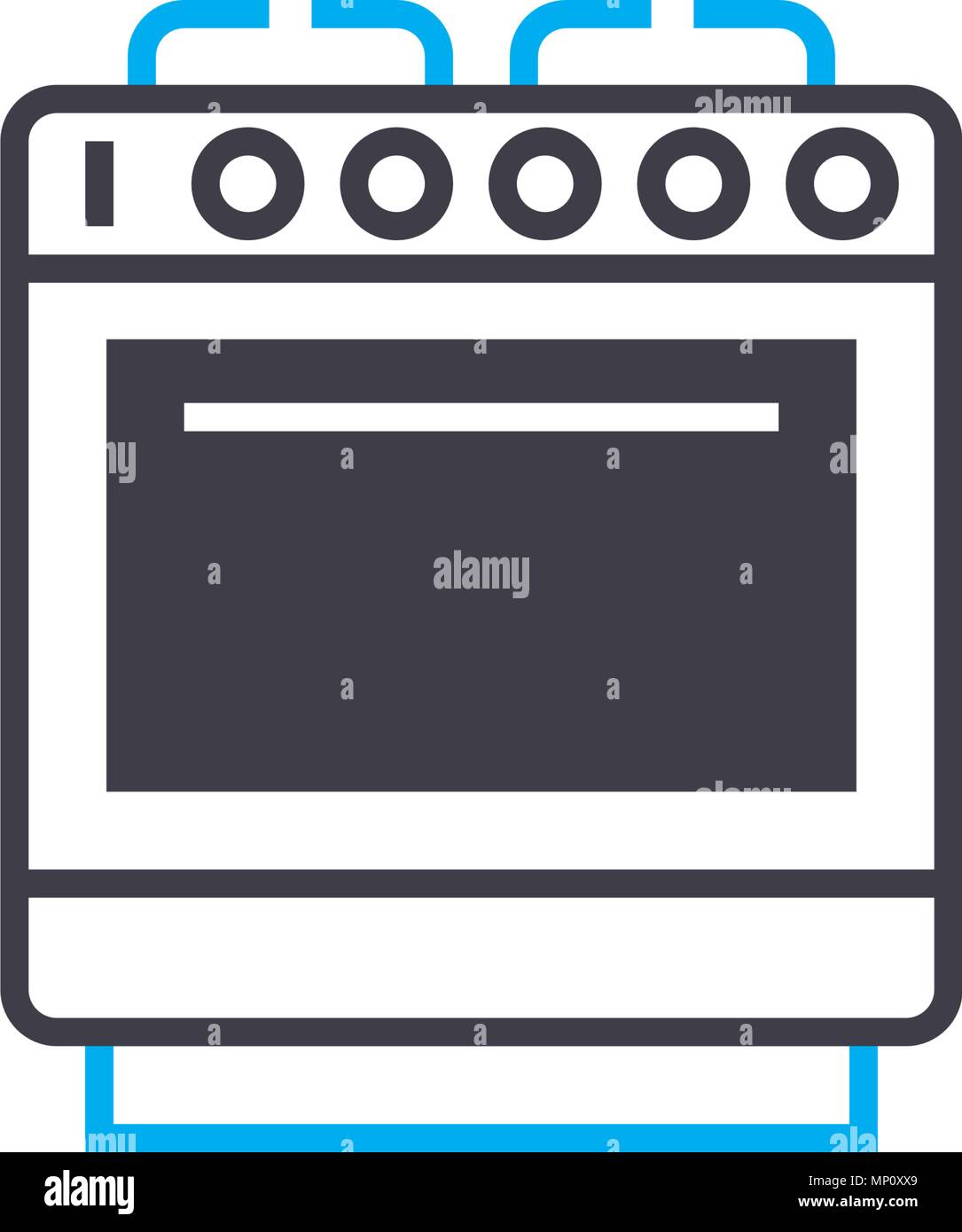 Electric stove linear icon concept. Electric stove line vector sign