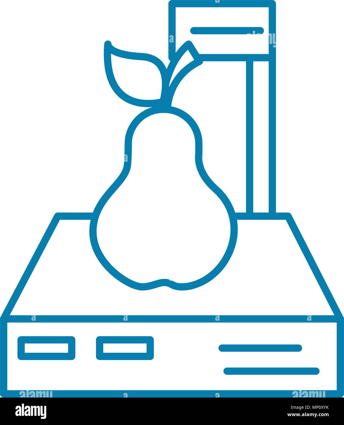 Electronic scales linear icon concept. Electronic scales line vector