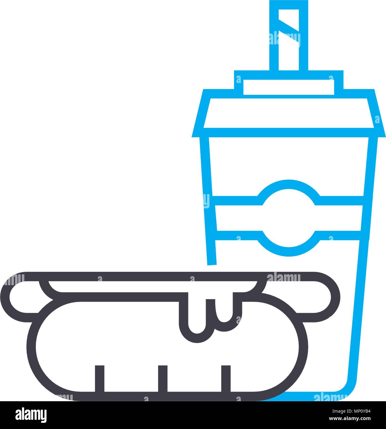 Fast food linear icon concept. Fast food line vector sign, symbol ...
