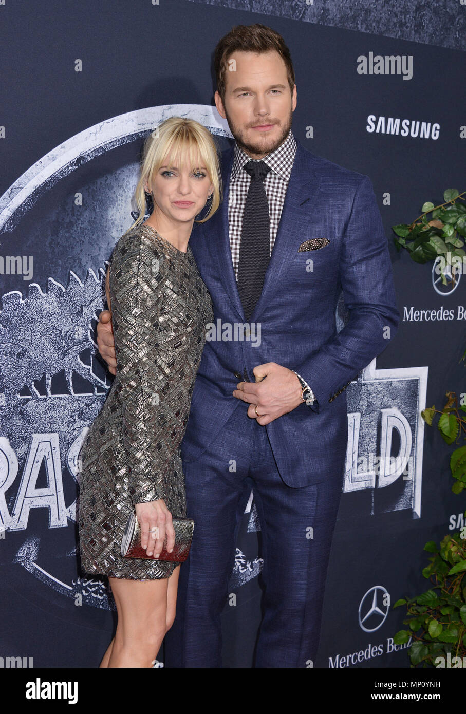 Anna Faris and Chris Pratt 103 at the Jurassic World Premiere at the Hollywood and Highland, Dolby Theatre in Los Angeles.. June, 9, 2015.Anna Faris and Chris Pratt 103 ------------- Red Carpet Event, Vertical, USA, Film Industry, Celebrities,  Photography, Bestof, Arts Culture and Entertainment, Topix Celebrities fashion /  Vertical, Best of, Event in Hollywood Life - California,  Red Carpet and backstage, USA, Film Industry, Celebrities,  movie celebrities, TV celebrities, Music celebrities, Photography, Bestof, Arts Culture and Entertainment,  Topix, vertical,  family from from the year , 2 Stock Photo