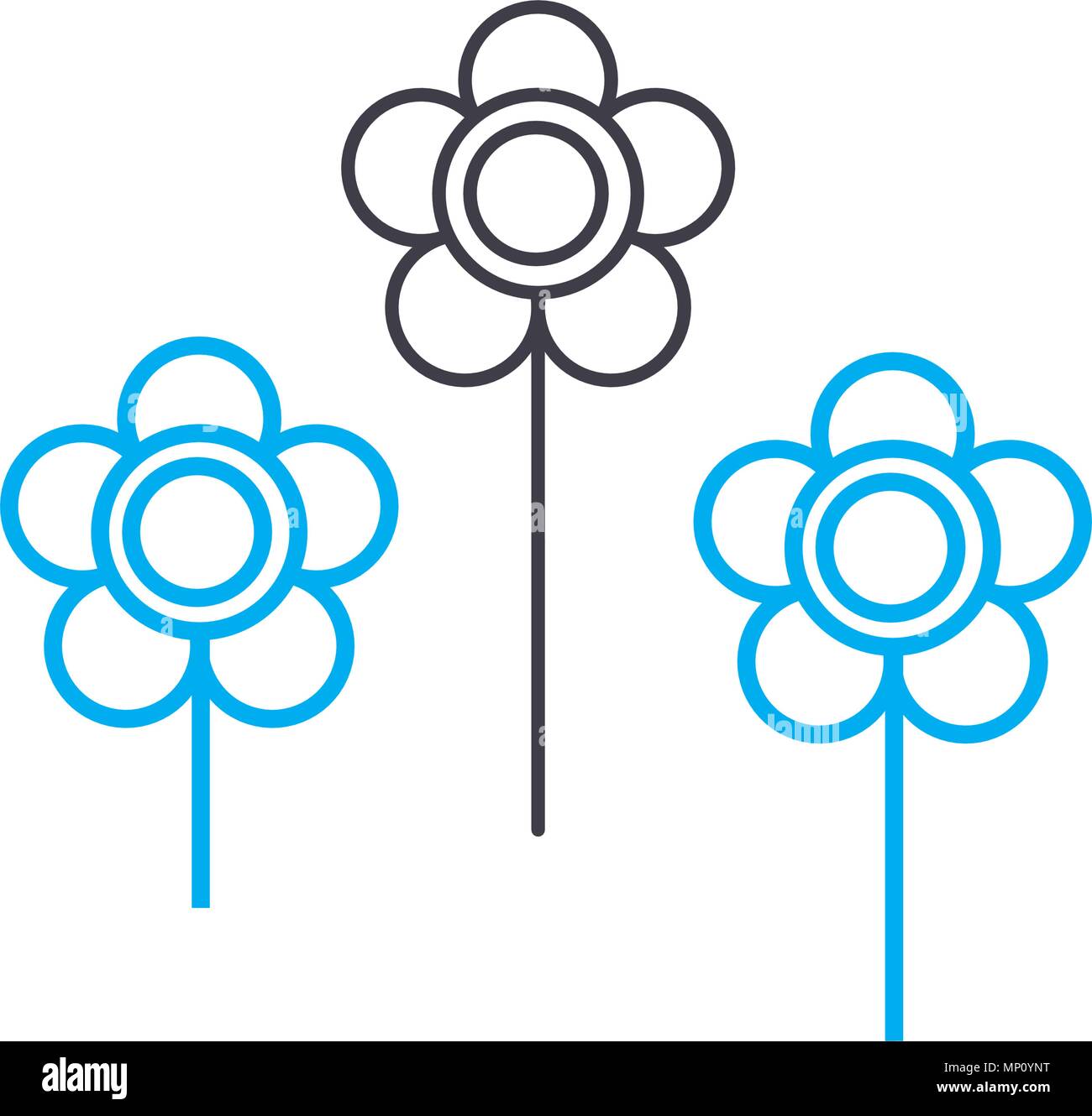 Flower bed linear icon concept. Flower bed line vector sign, symbol ...