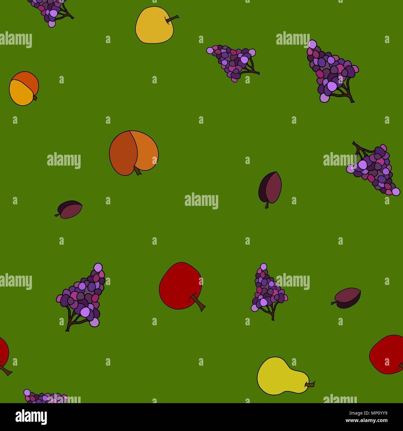 hand drawn vector fruit seamless pattern Stock Vector Image & Art - Alamy