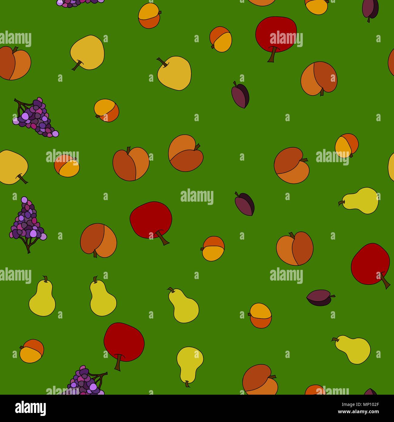 hand drawn vector fruit seamless pattern Stock Vector