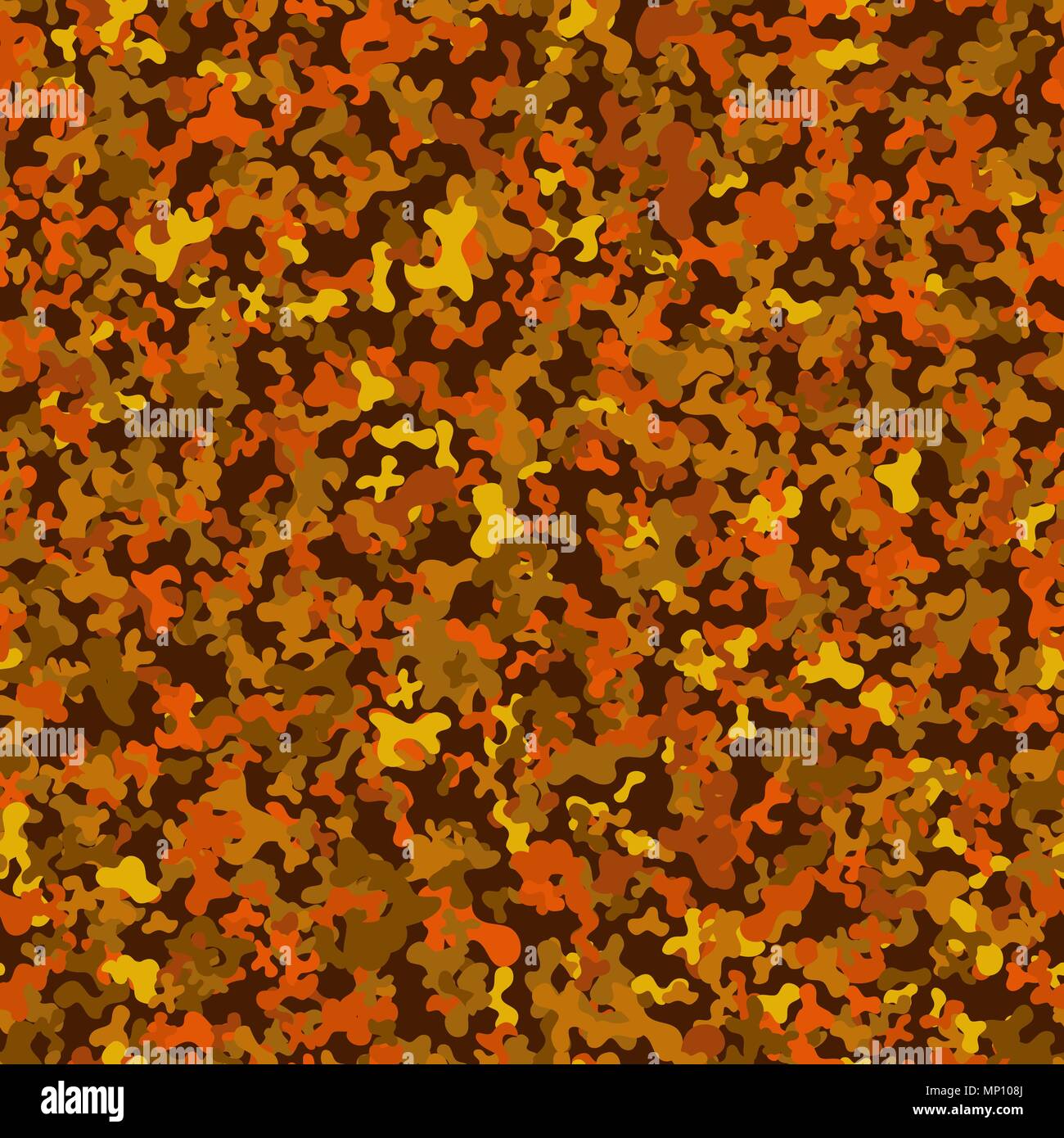 abstract vector chaotic spotted seamless pattern - orange, brown and yellow Stock Vector