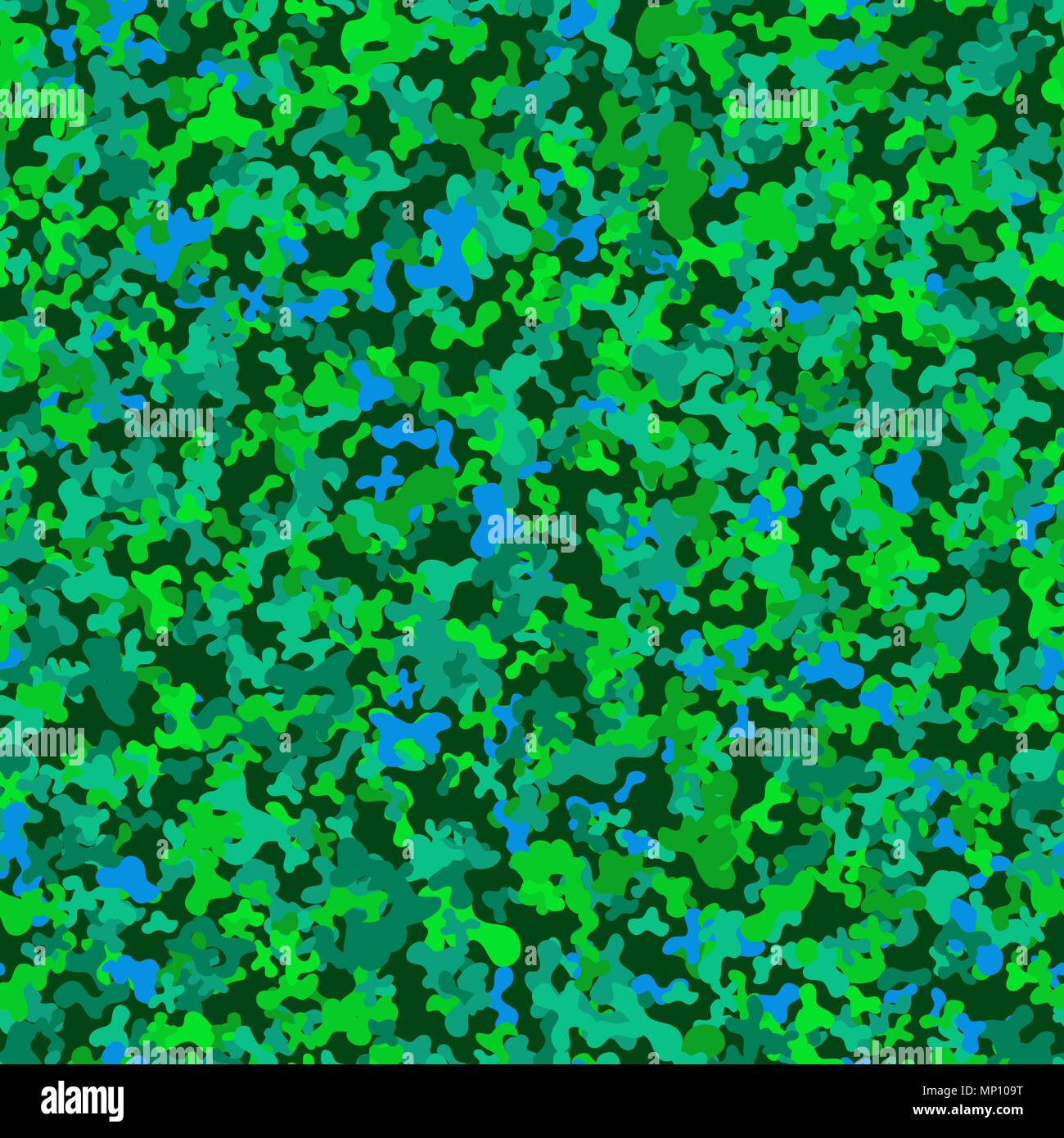 abstract vector chaotic spotted seamless pattern - green dna blue Stock Vector