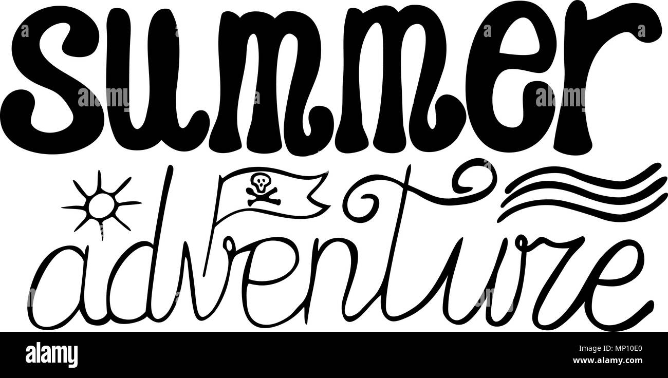 vector hand written summer lettering - summer adventure Stock Vector ...