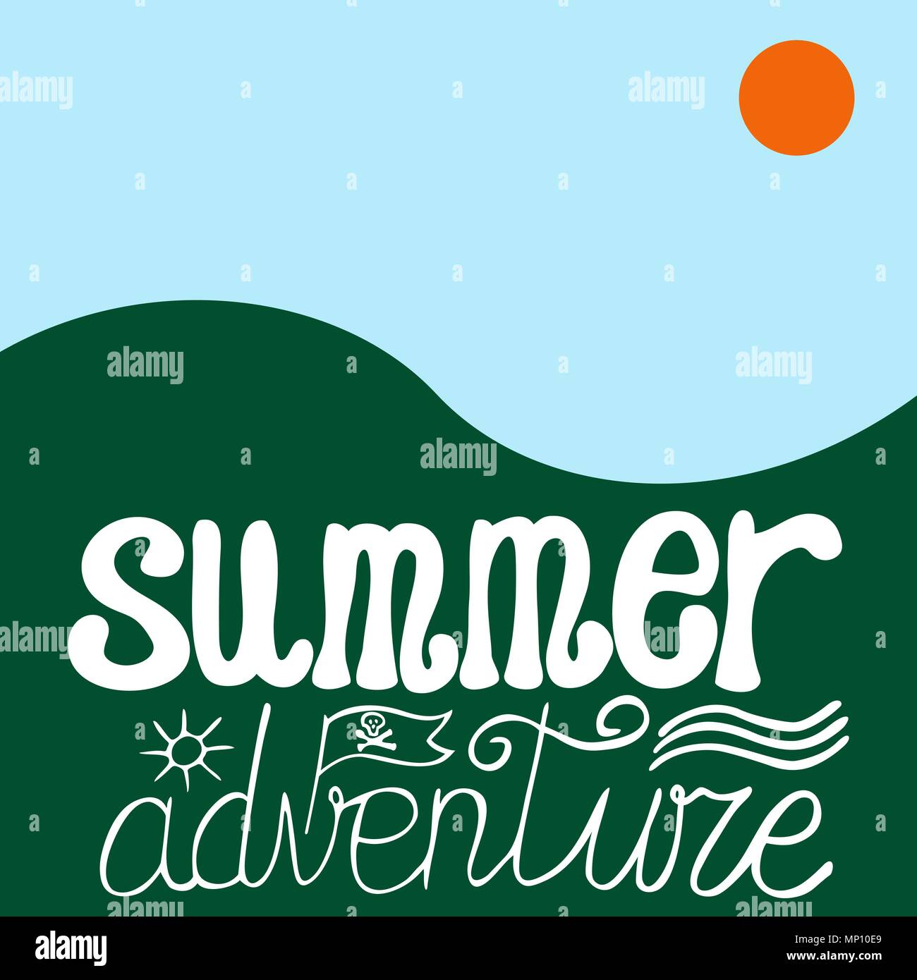 vector hand written summer lettering - summer adventure Stock Vector ...