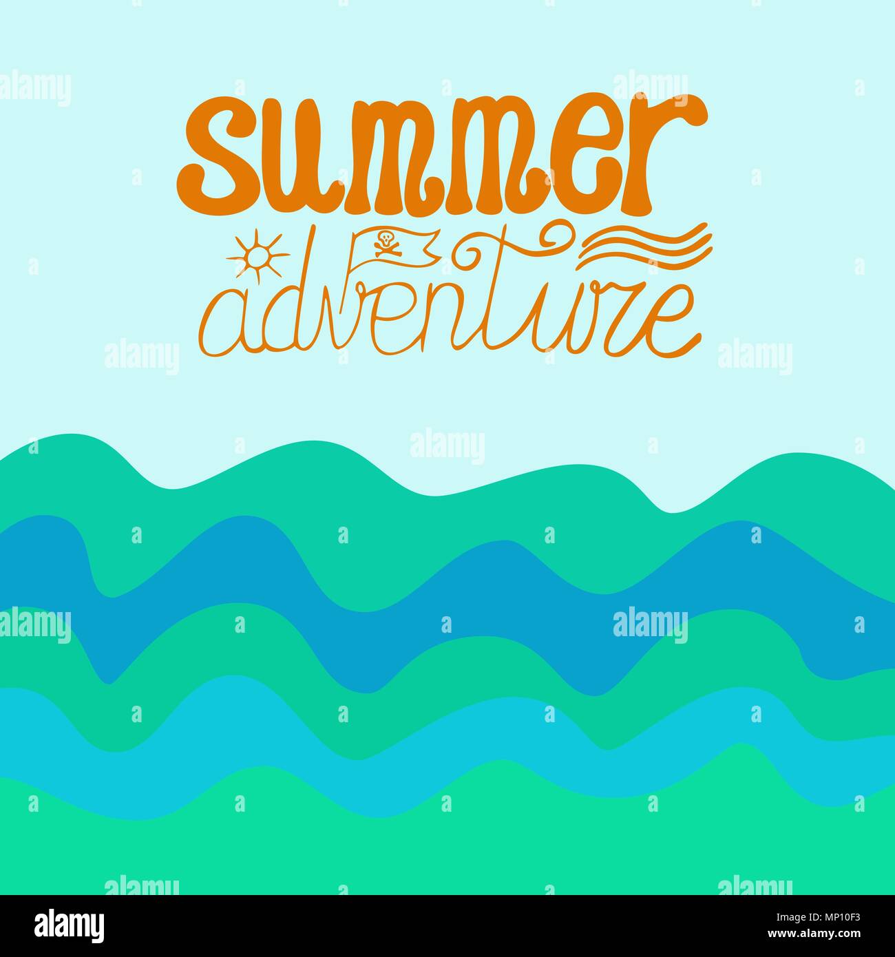 vector hand written summer lettering - summer adventure Stock Vector ...
