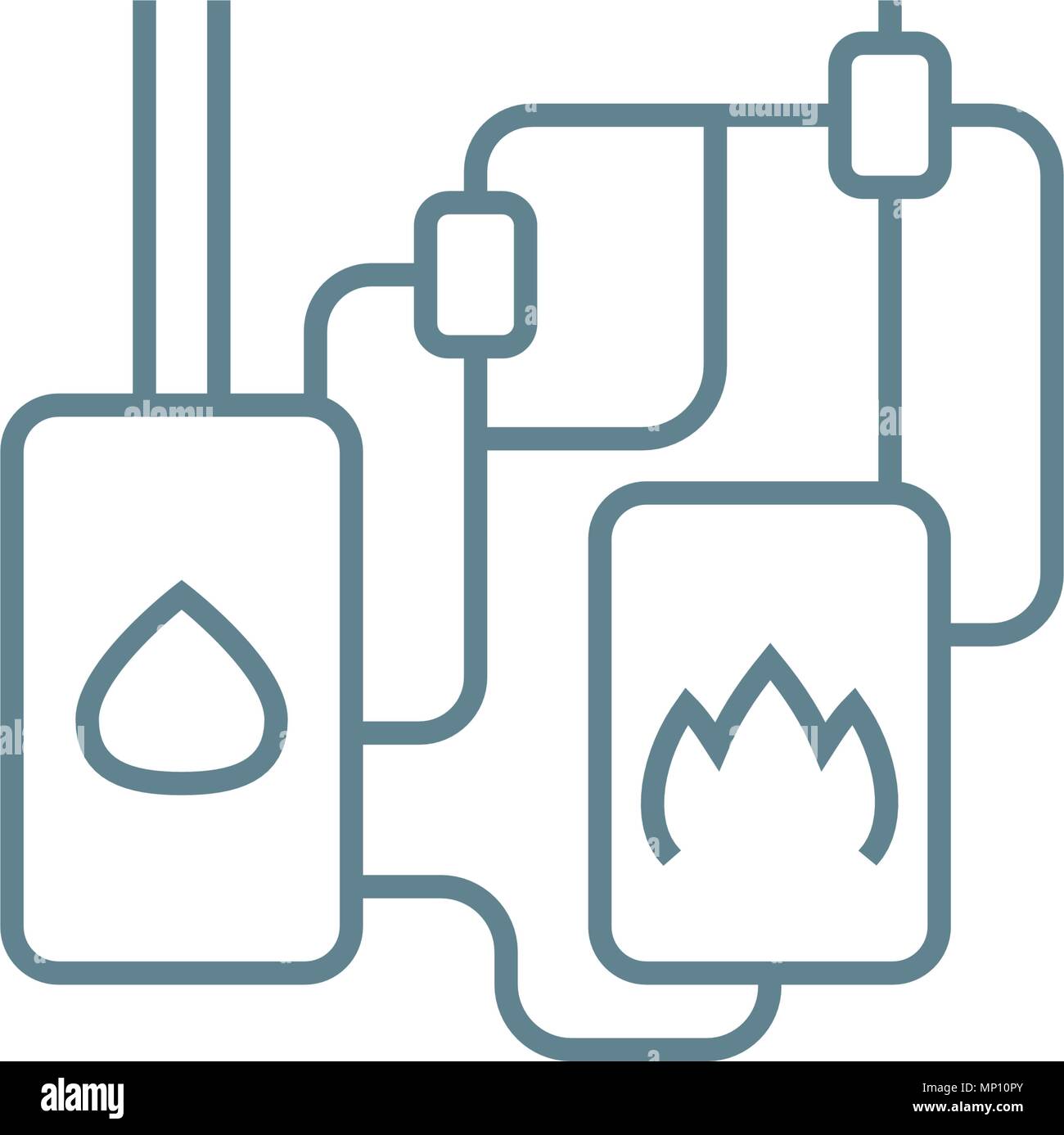 Heating system linear icon concept. Heating system line vector sign