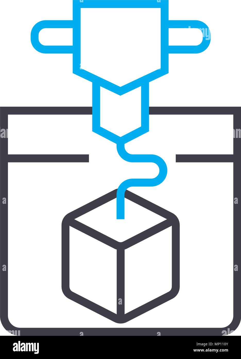 Industrial processing linear icon concept. Industrial processing line ...
