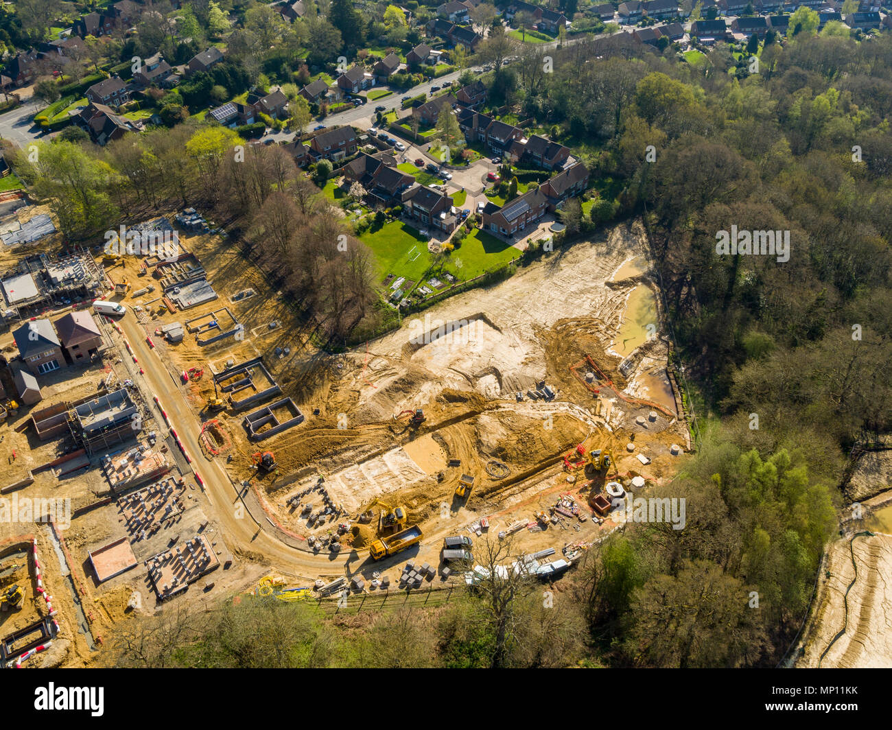 Aerial views of Redrow Homes development Penlands Green, located in Haywards Heath, West Sussex