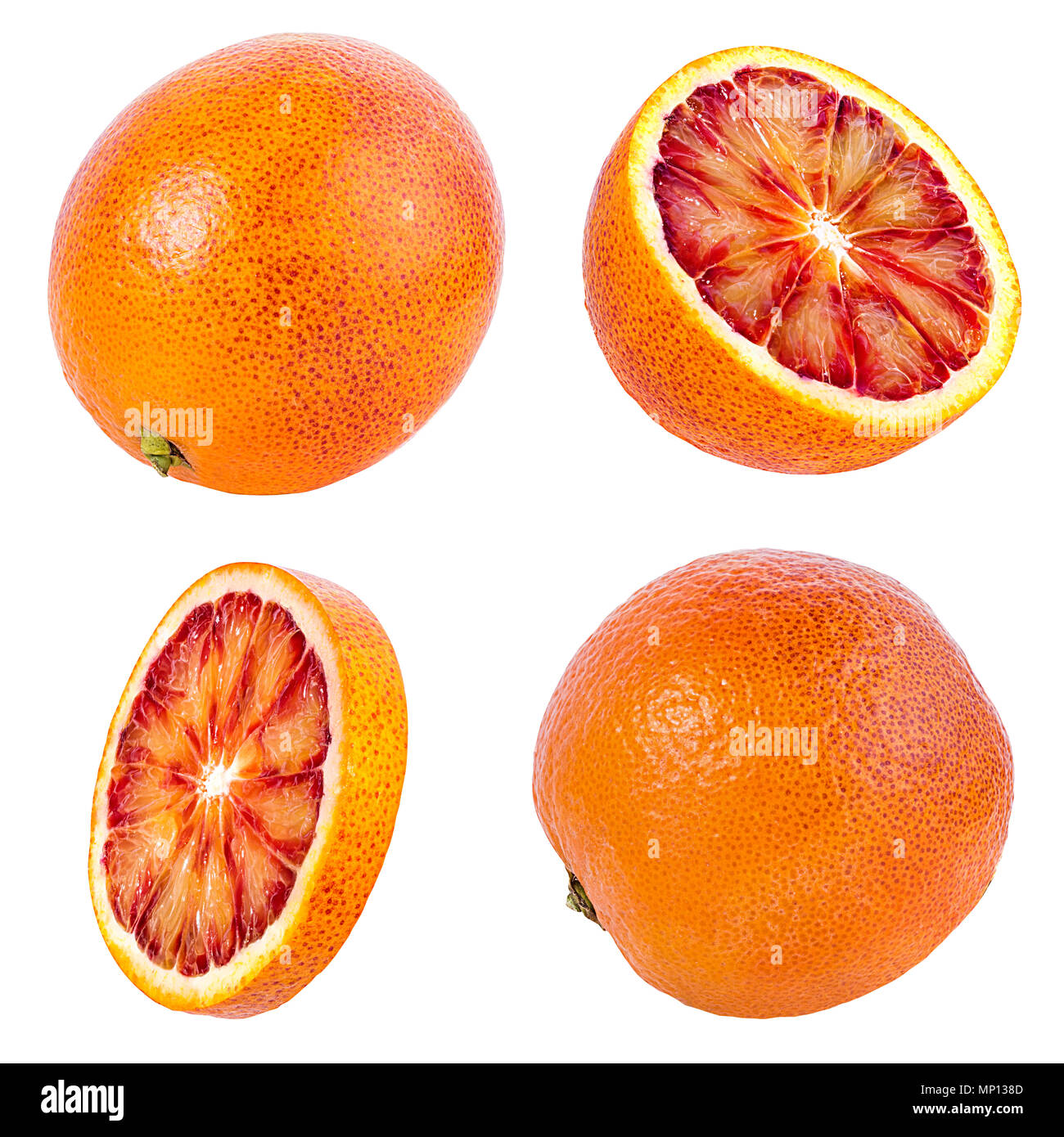 Ripe red orange isolated on white background Stock Photo