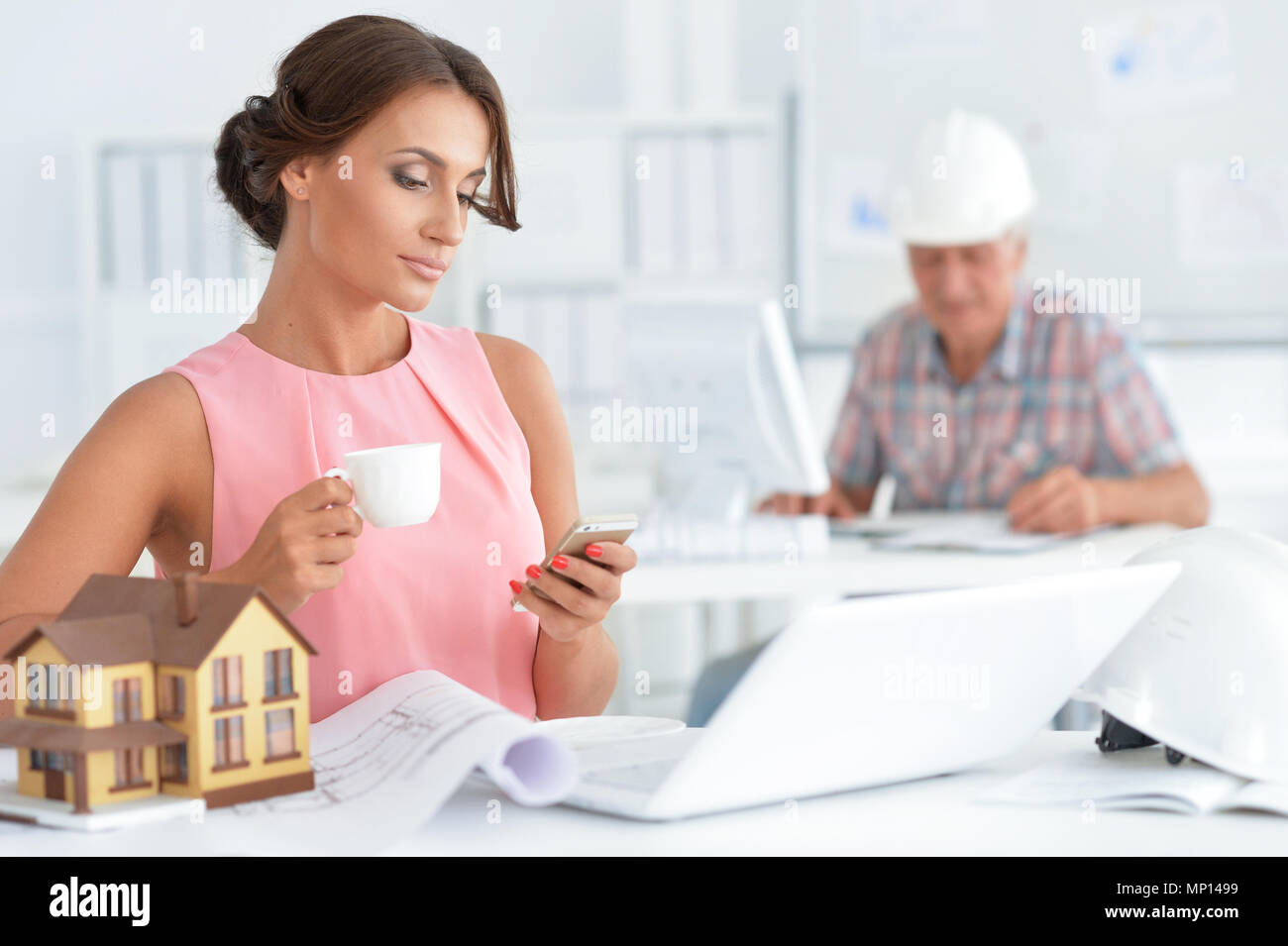 Group of architects working Stock Photo Alamy