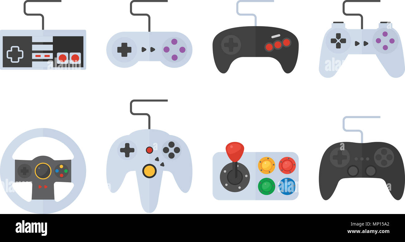 Illustration of Game controllers. Stock Photo