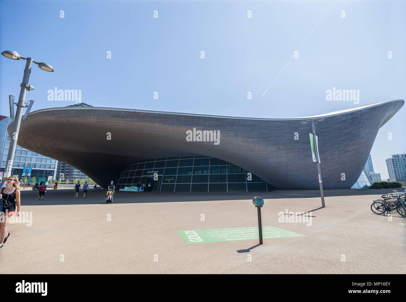 The London Aquatics Centre at the Queen Elizabeth Olympic park in London Stock Photo