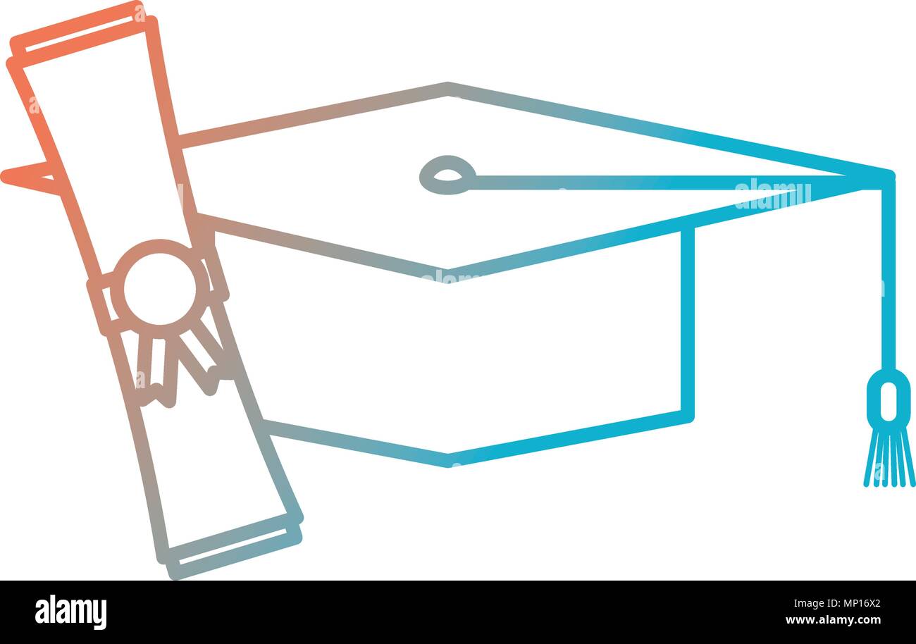 hat graduation with diploma vector illustration design Stock Vector ...