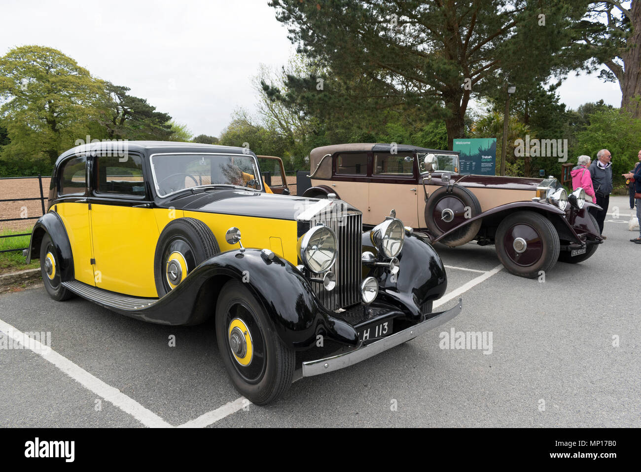 pre 1940 rolls royce phantom in cornwall, uk during the rolls royce 20 ghost club annual tour. Stock Photo