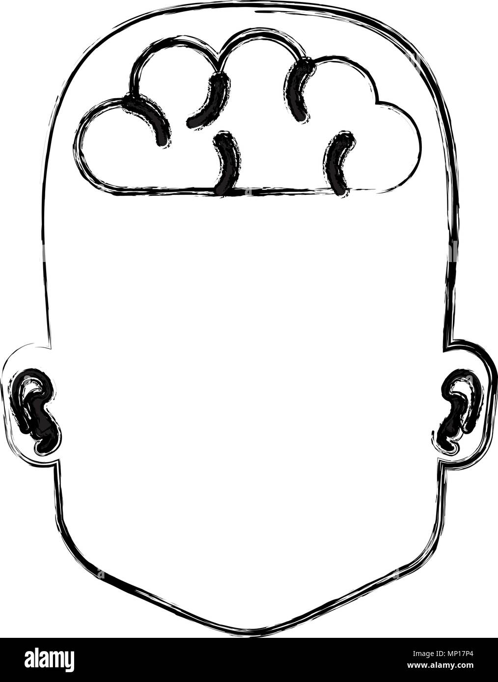 human profile with brain vector illustration design Stock Vector Image ...