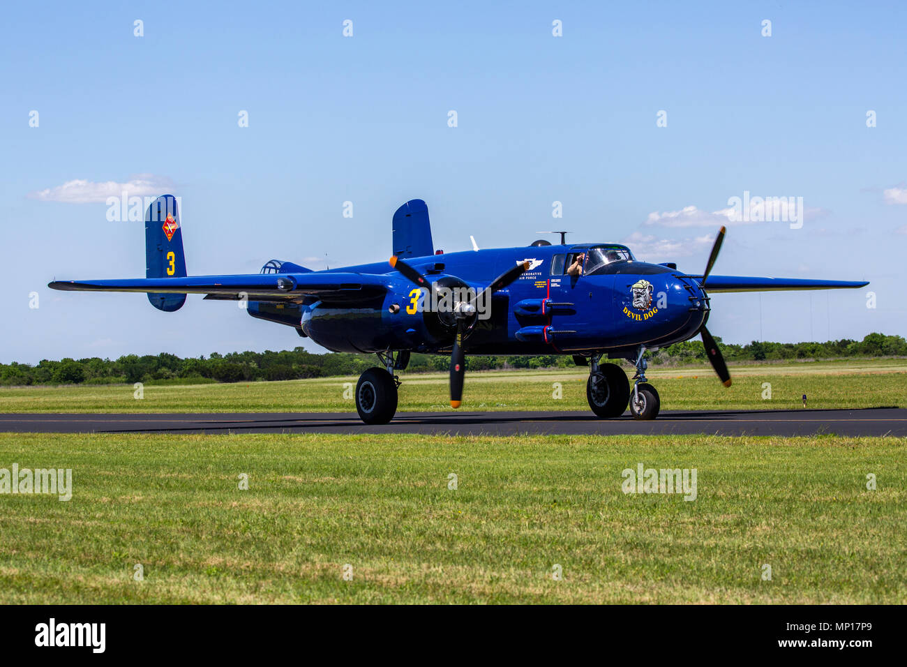 B-25 Bomber at the Central Texas Airshow Stock Photo
