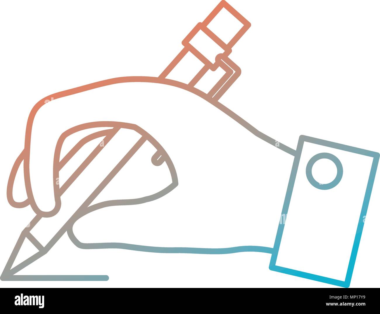 hand writing with pen vector illustration design Stock Vector Image ...