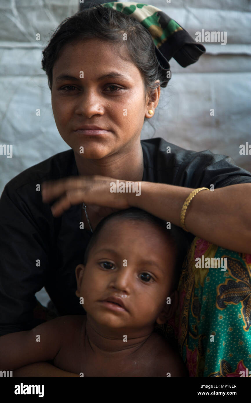 COX'S BAZAR, BANGLADESH - MAY 18 : Rohingya refugee leads life inside refugee camp in Cox's Bazar , Bangladesh on May 18, 2018.  In the Rohingya refug Stock Photo