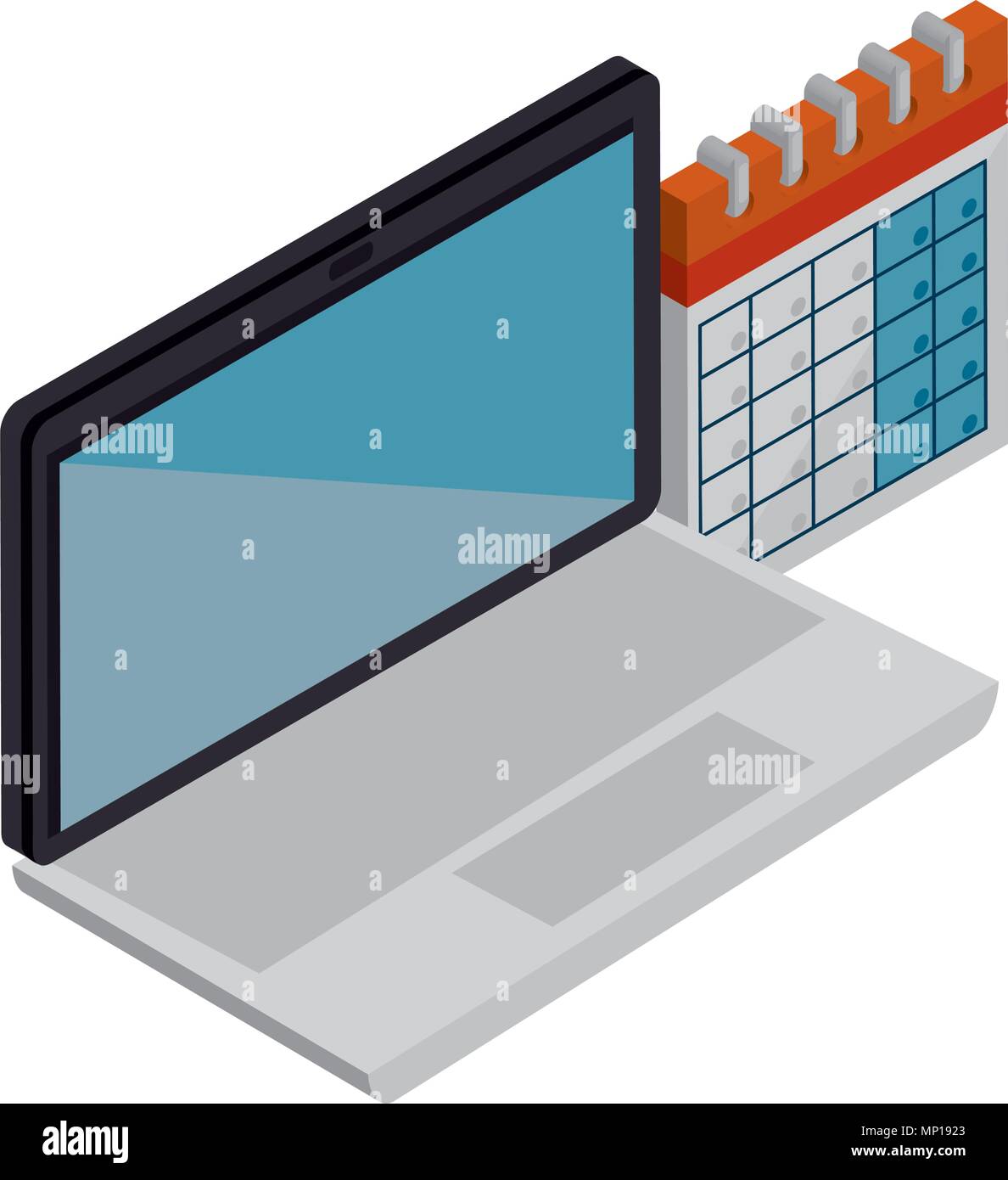 computer laptop with calendar Stock Vector Image & Art Alamy
