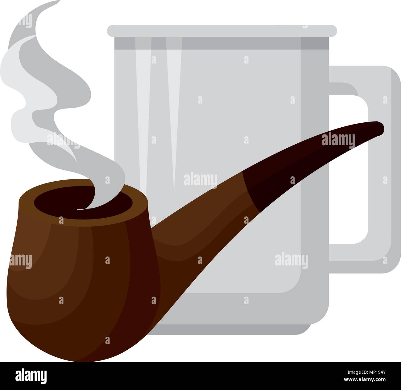 coffee cup with pipe wooden Stock Vector Image & Art Alamy