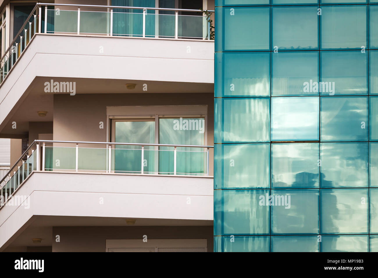 close up photo of hotel balconies Stock Photo - Alamy