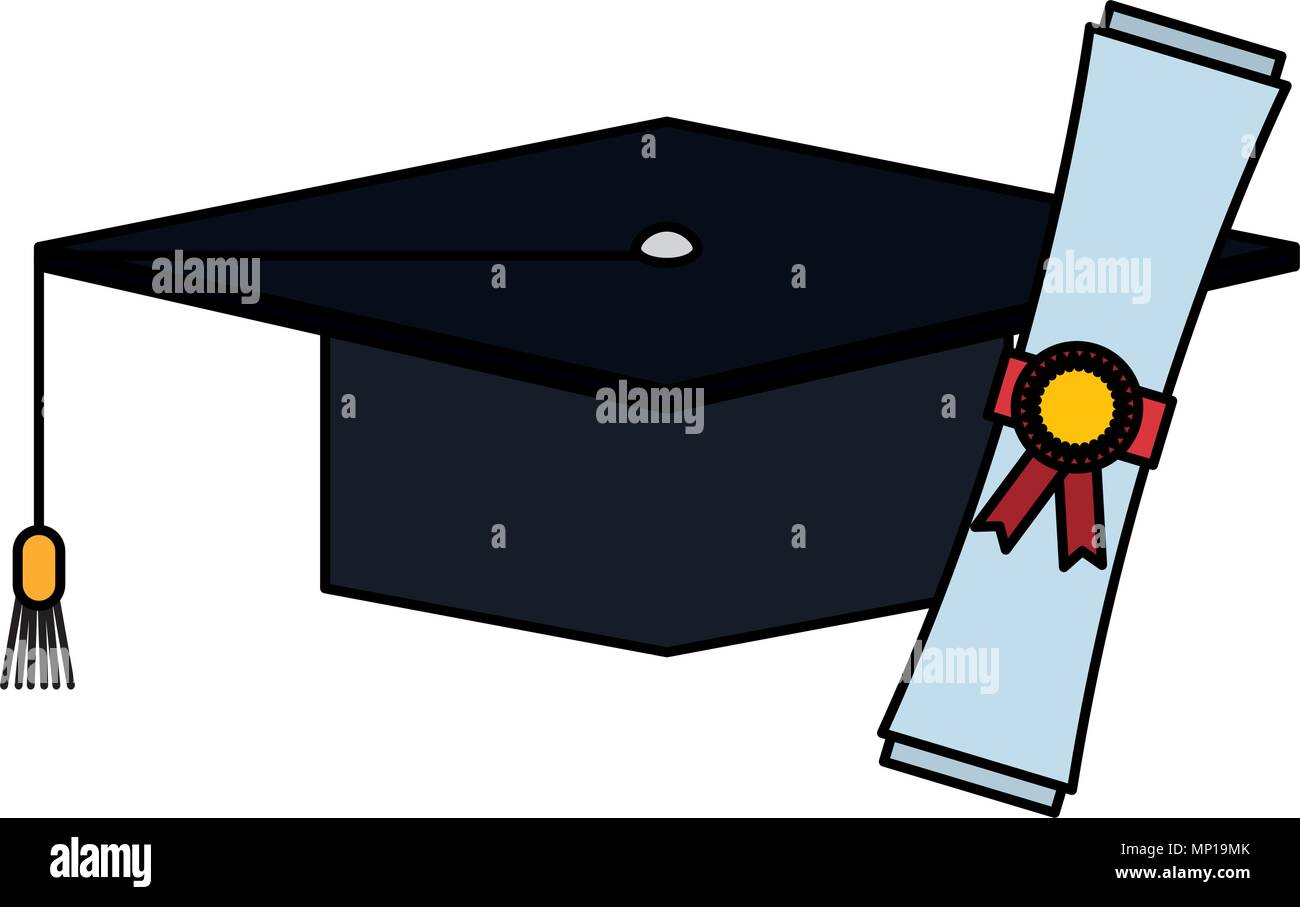 hat graduation with diploma Stock Vector Image & Art - Alamy