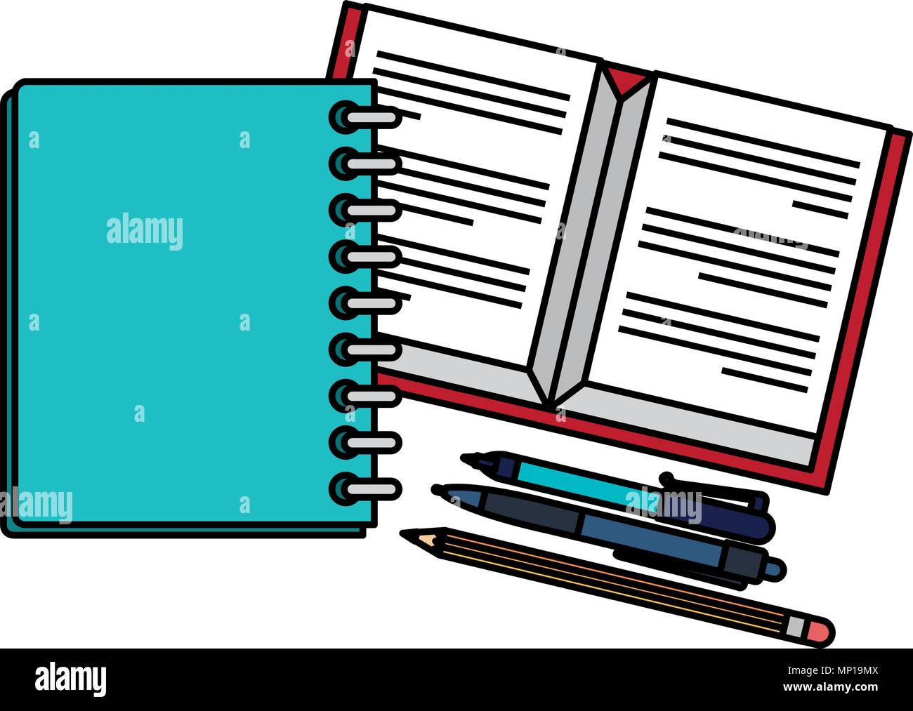 Notebooks and pen Stock Vector Images Alamy