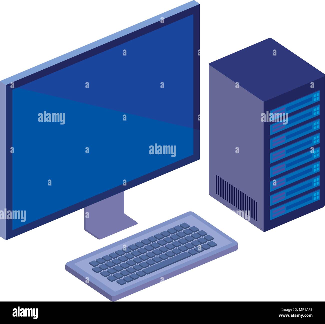 desktop computer isometric icon Stock Vector