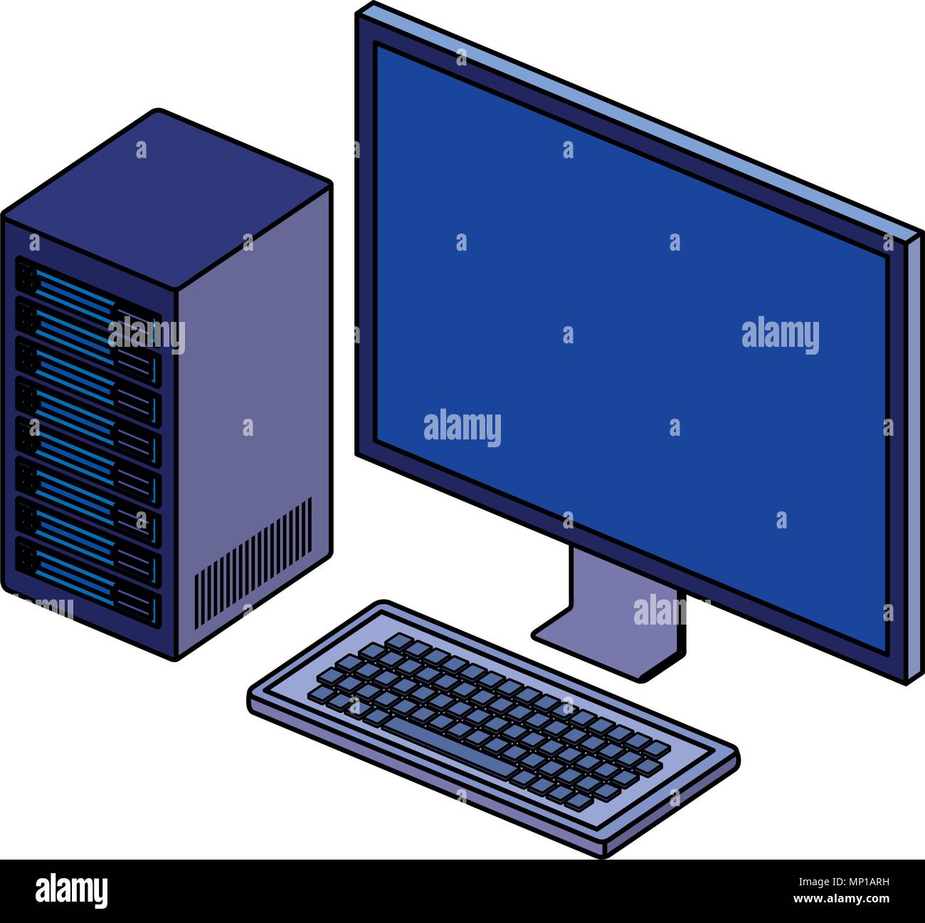 desktop computer isometric icon Stock Vector Image & Art - Alamy