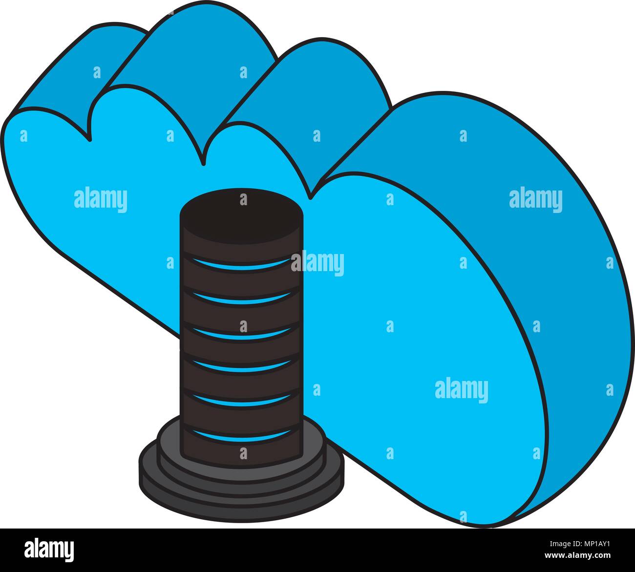 cloud computing data server browsing isometric Stock Vector