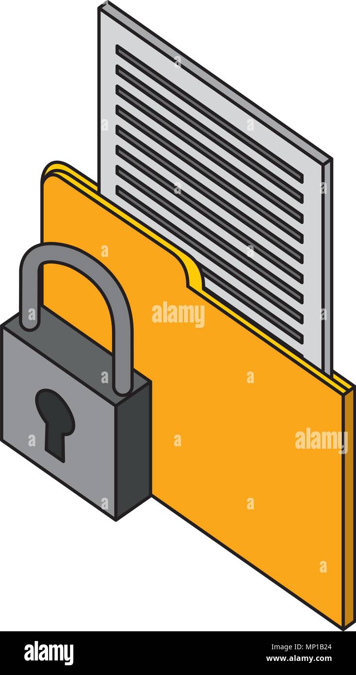 folder data cyber security isometric design Stock Vector Image & Art ...