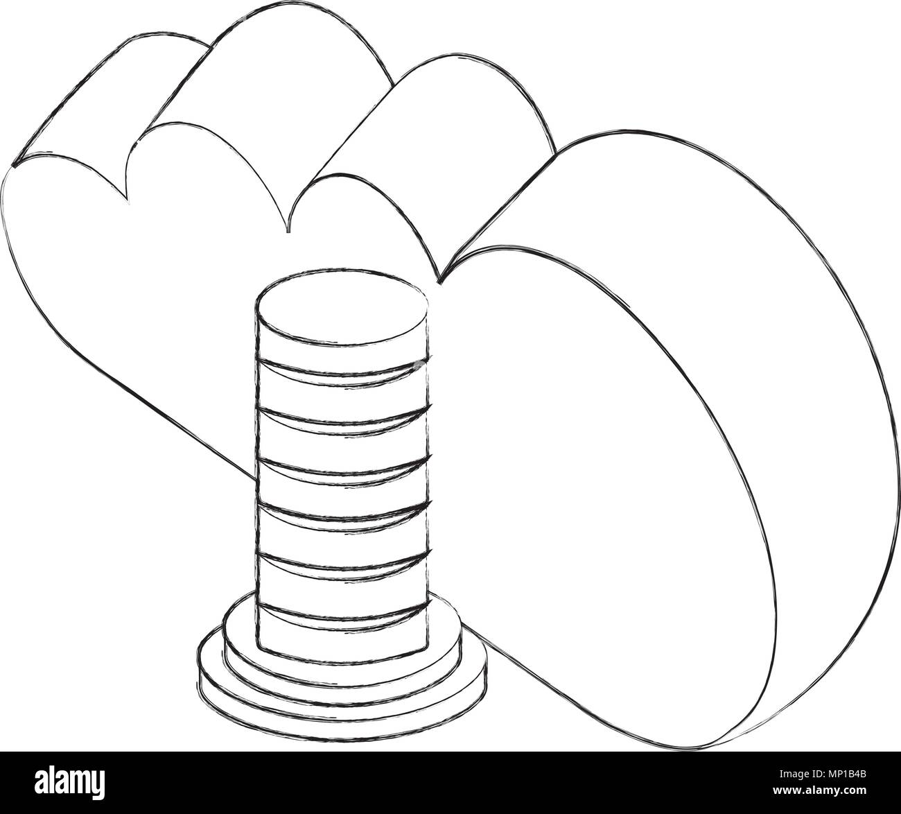 cloud computing data server browsing isometric Stock Vector