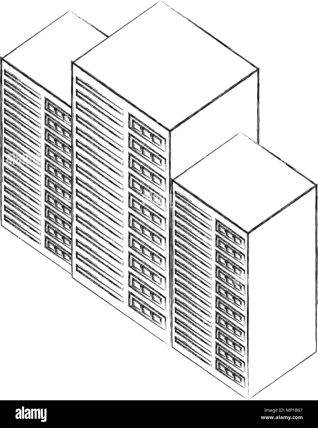 database center server technology isometric design Stock Vector Image ...