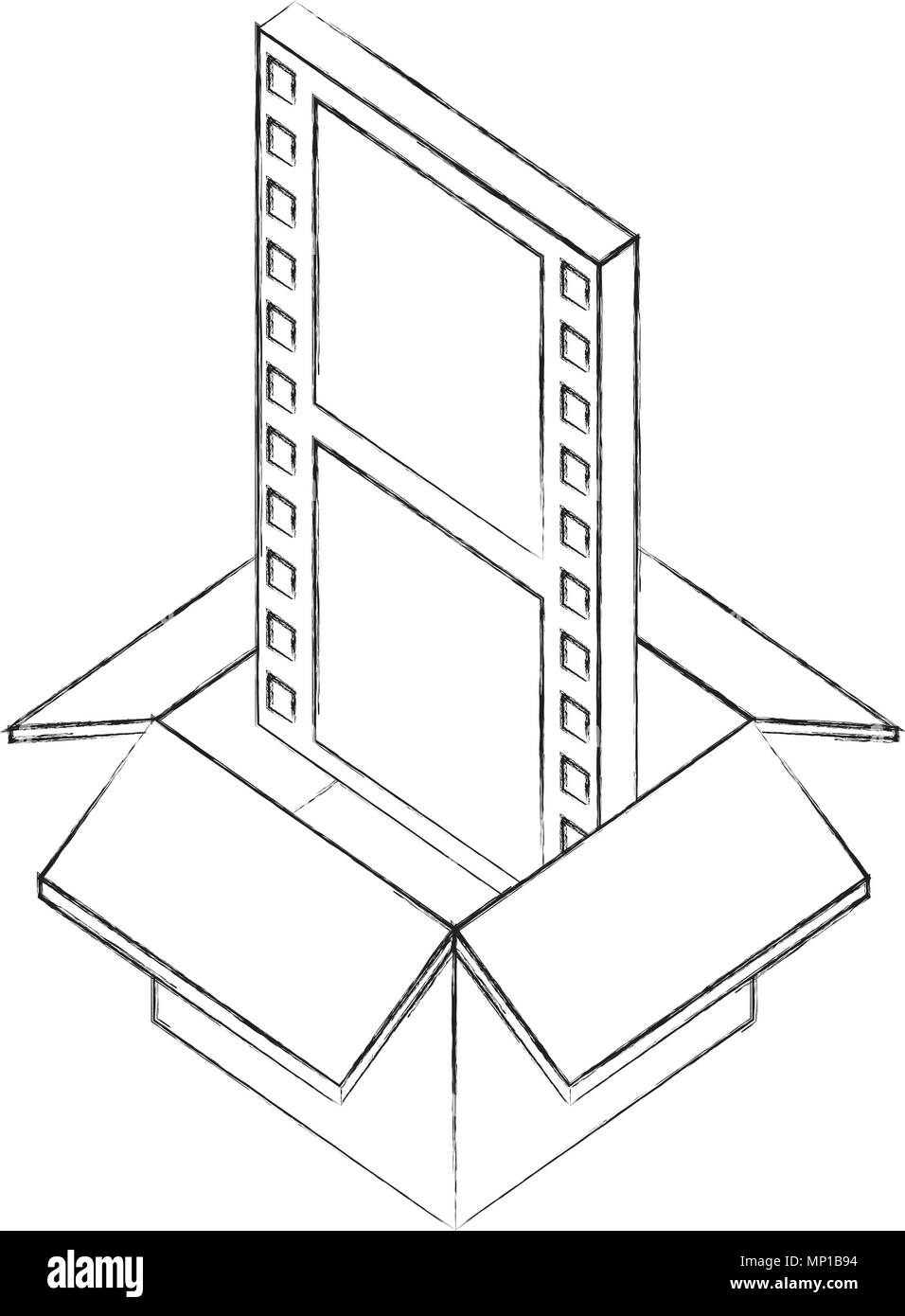 cardboard box movie film strip isometric design Stock Vector Image & Art Alamy