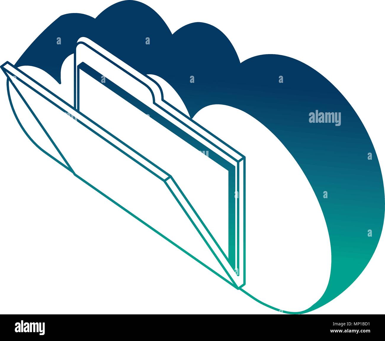 cloud computing folder data information isometric Stock Vector Image ...