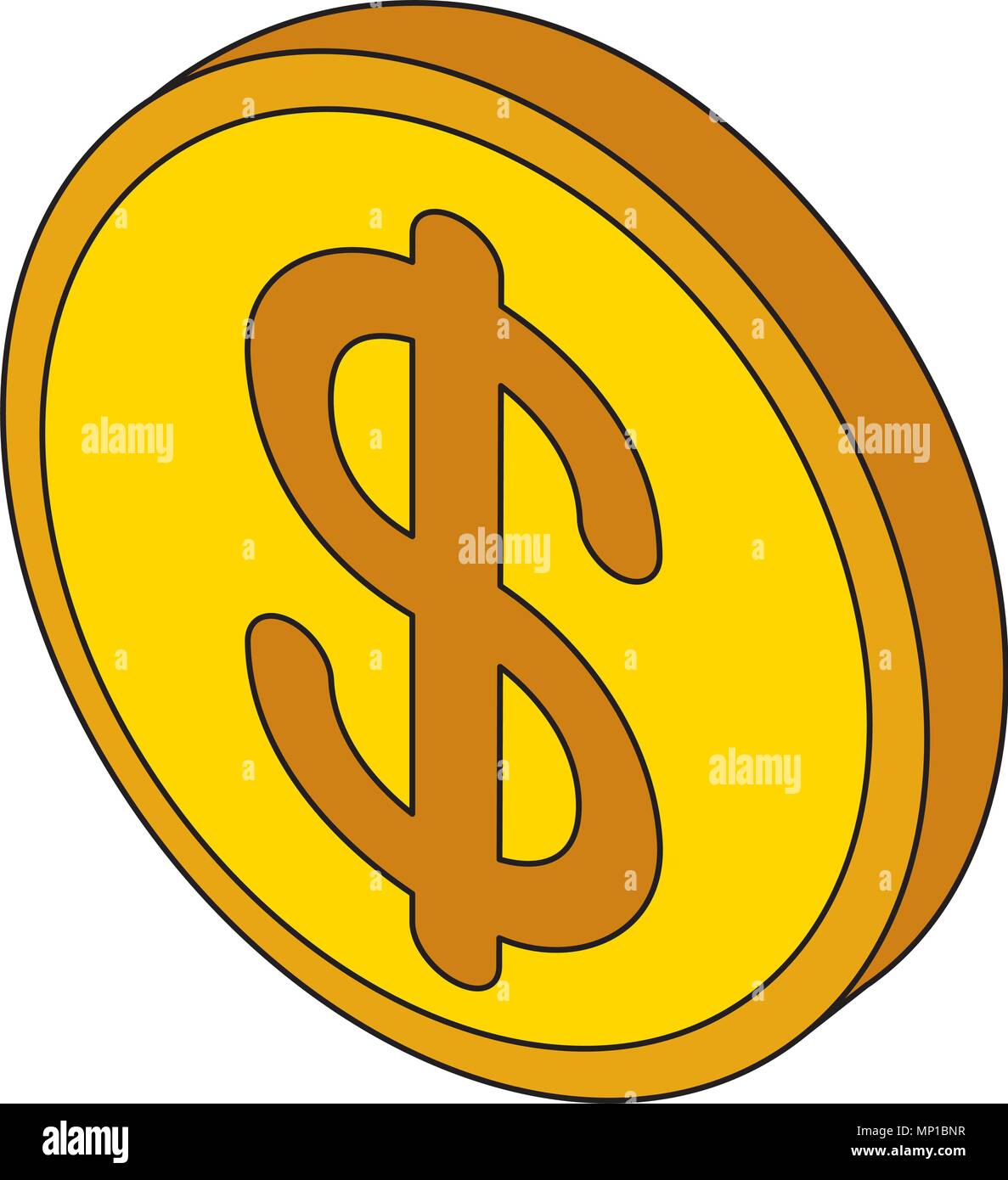 isometric dollar coin money currency Stock Vector Image & Art - Alamy