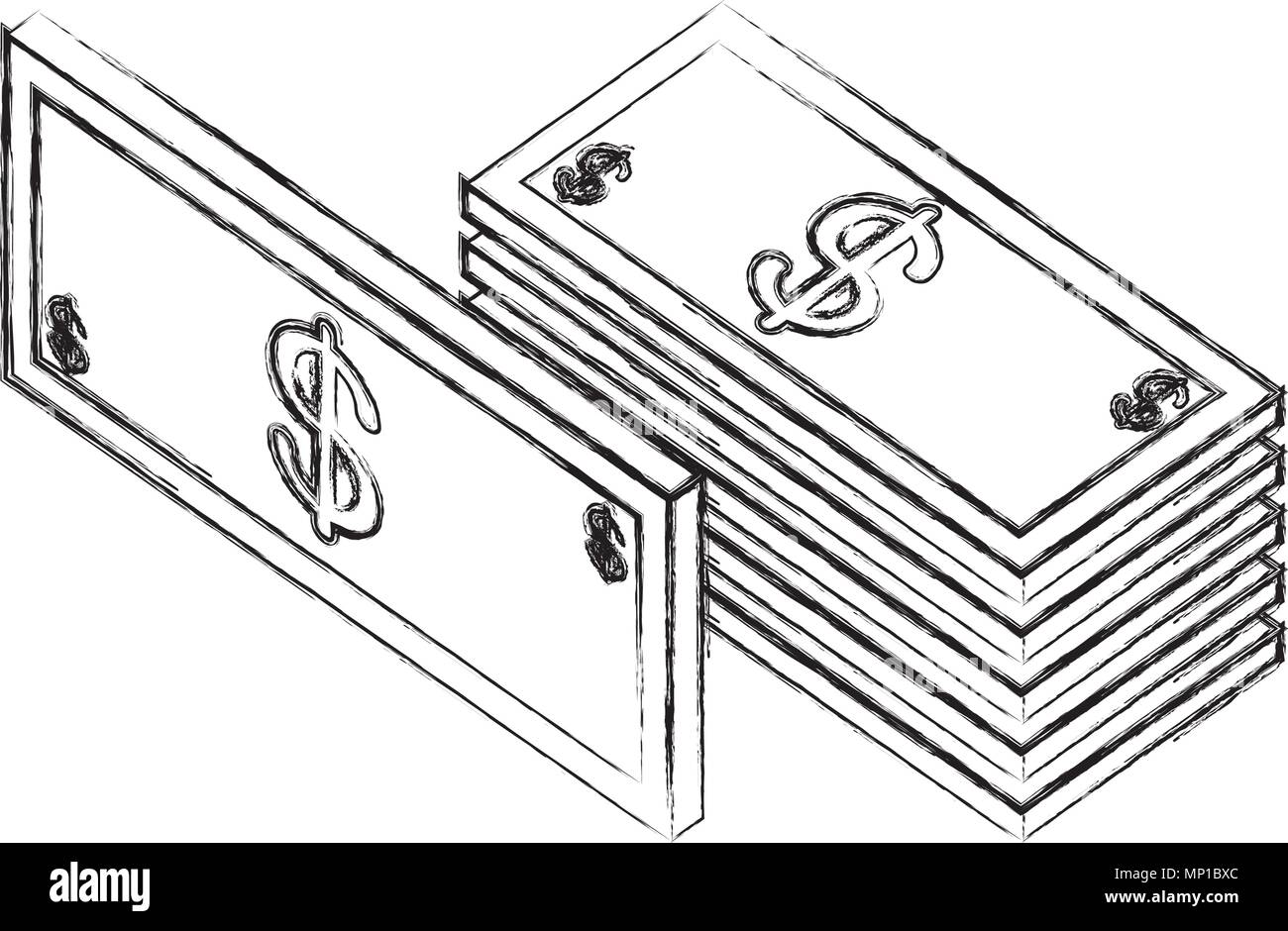 stacked banknote money dollar isometric Stock Vector Image & Art - Alamy
