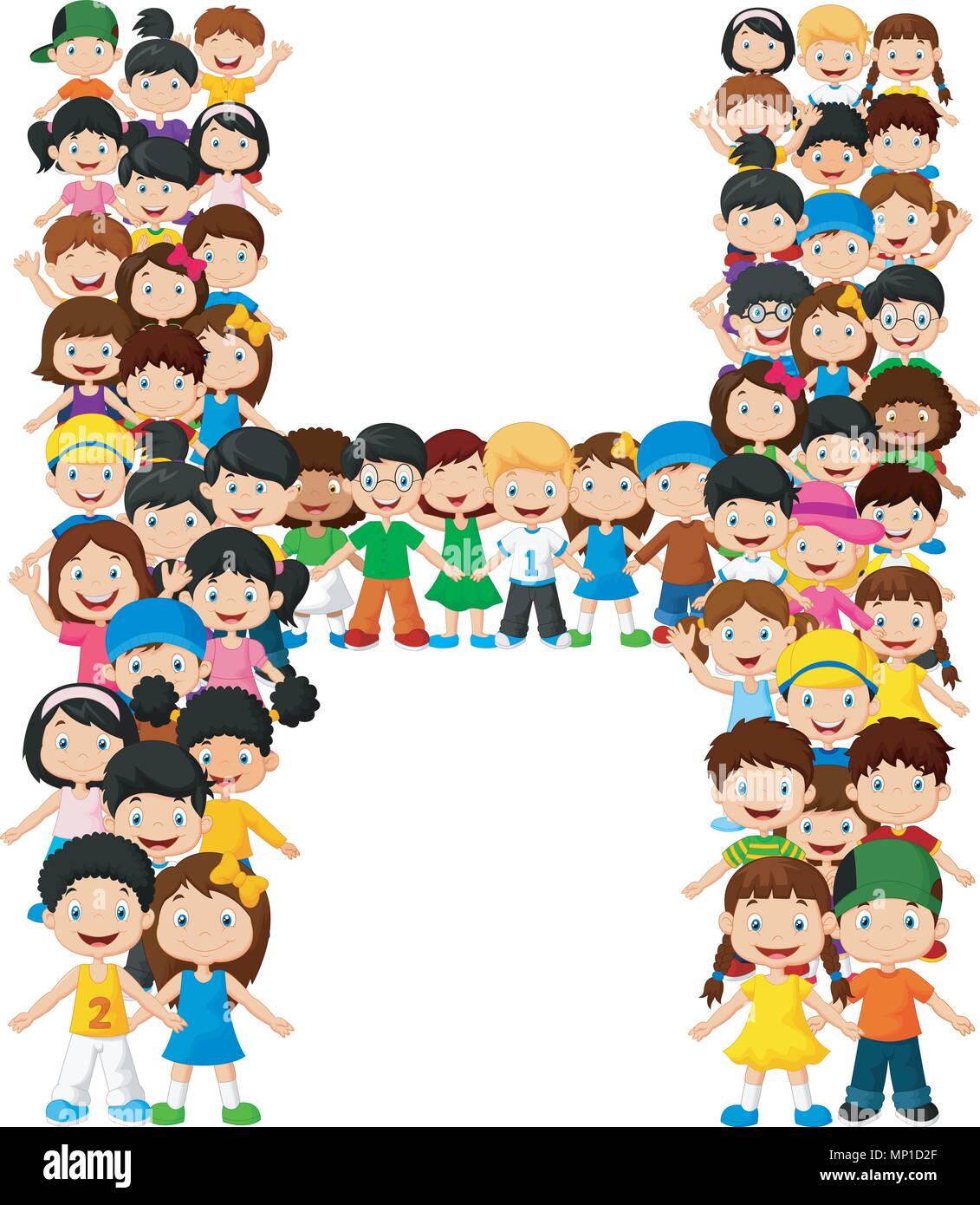 Little kids form alphabet H Stock Vector Image & Art Alamy
