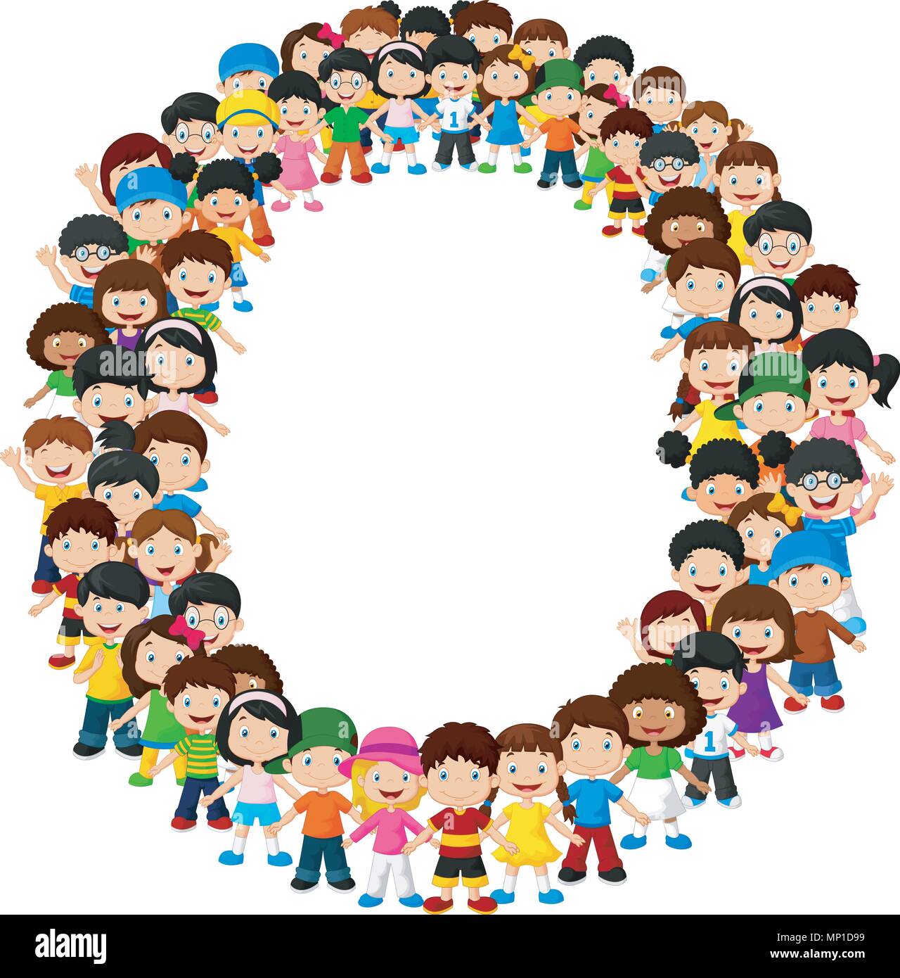 Little kids form alphabet O Stock Vector Image & Art - Alamy