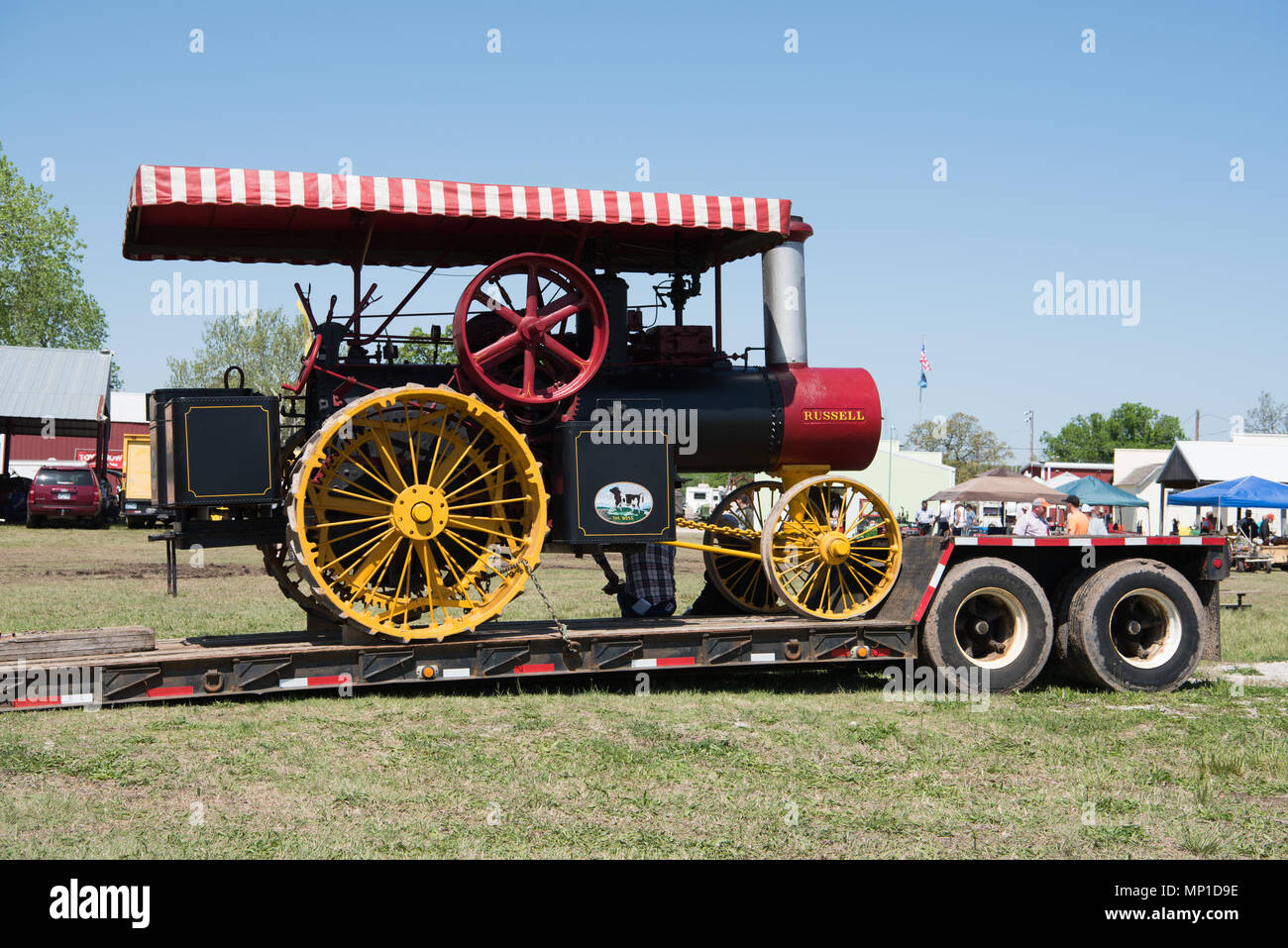 Antic steam engine tractor Stock Photo