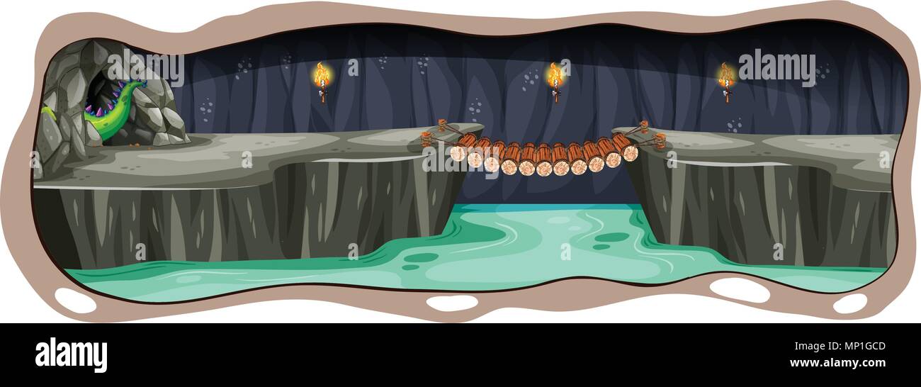 A Scary Dark Dragon Cave illustration Stock Vector Image & Art - Alamy