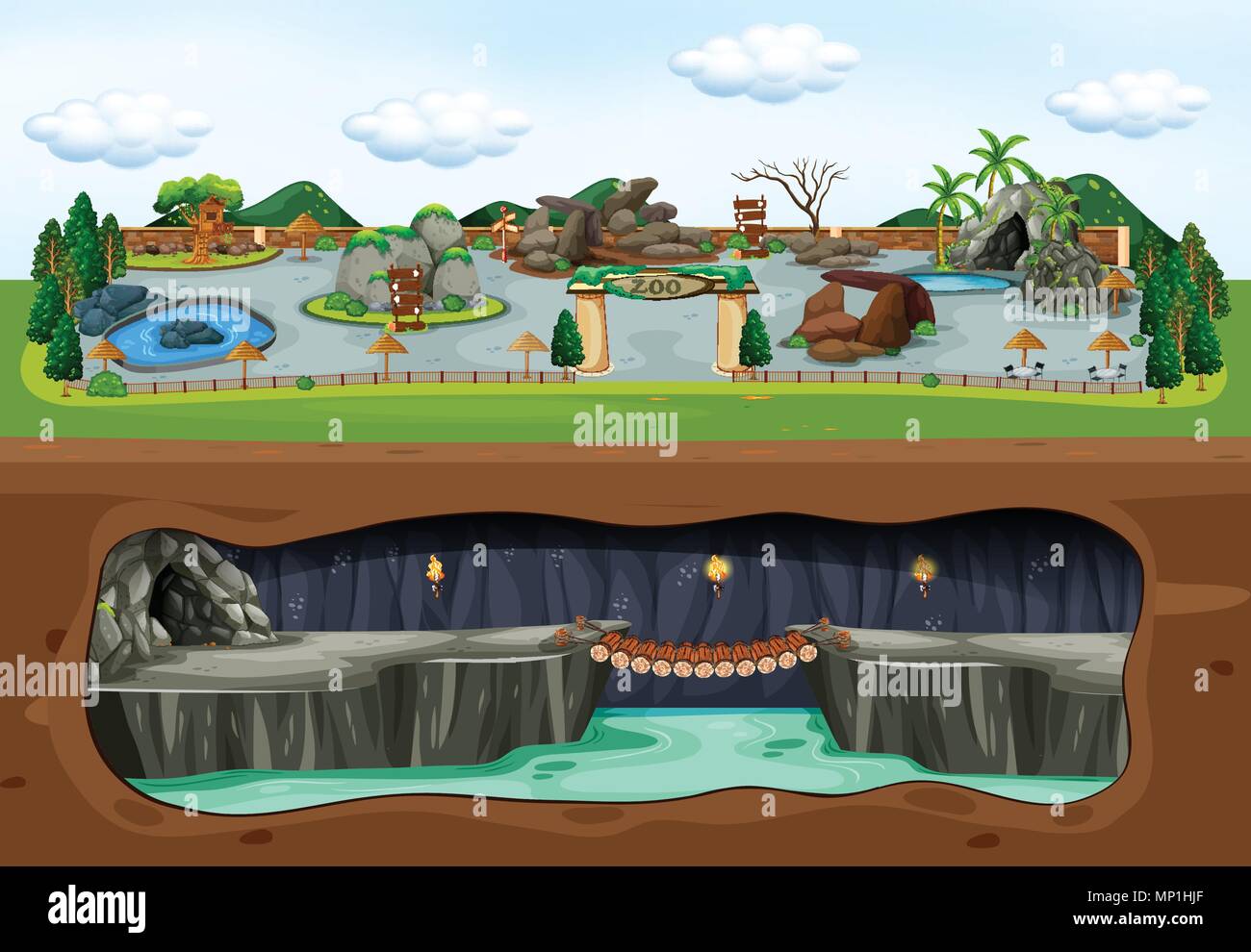 A Map of Zoo and Underground illustration Stock Vector Image & Art Alamy