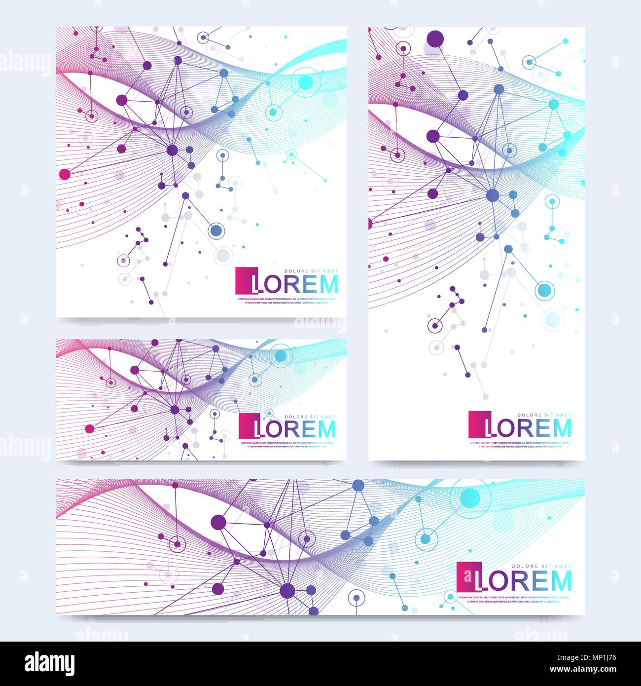 abstract vector set of modern website banners scientific