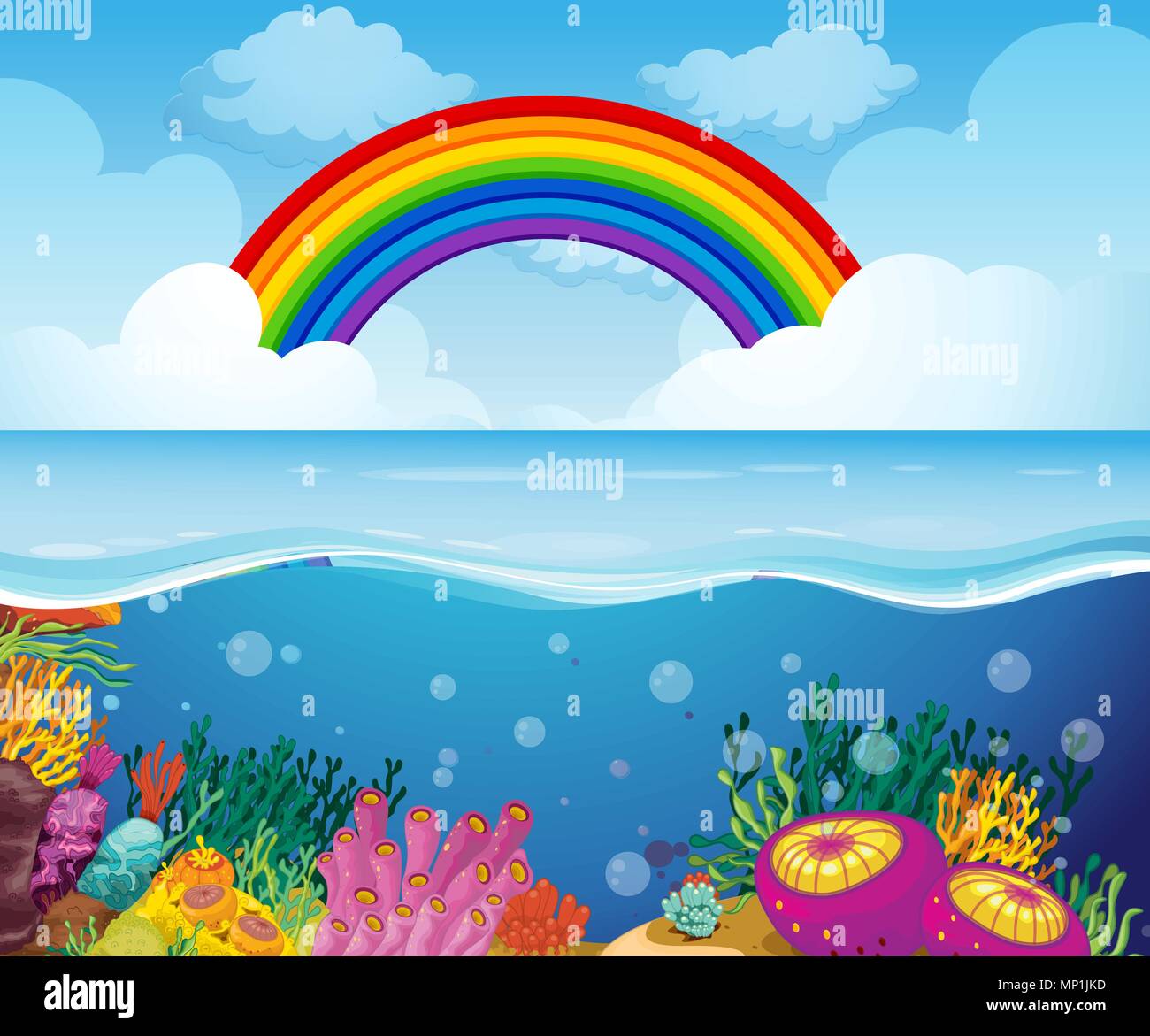 A Beautiful Deep Underwater Scene illustration Stock Vector Image & Art ...